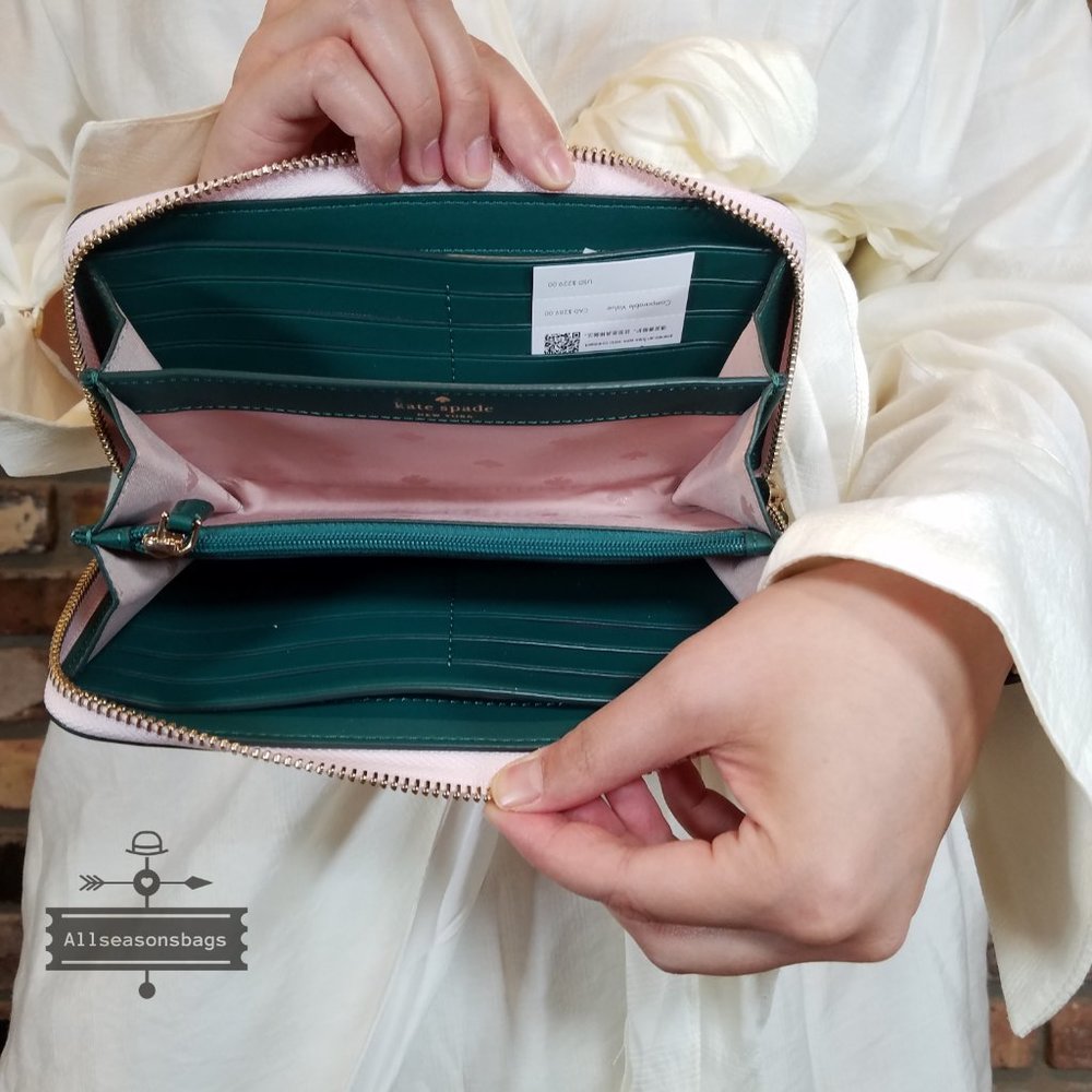 AUTHENTIC NWT Kate Spade Marlee Pink Pineapple Tote Continental Wallet SET - Picture 6 of 13